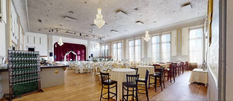 Dickens Ballroom Facing Stage and Room